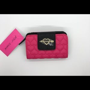 Betsy Johnson Heart Arrow Pink French Purse
